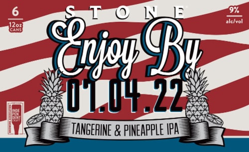 Stone Brewing Co. Enjoy By 07.04.22 Tangerine & Pineapple IPA Perspective: front