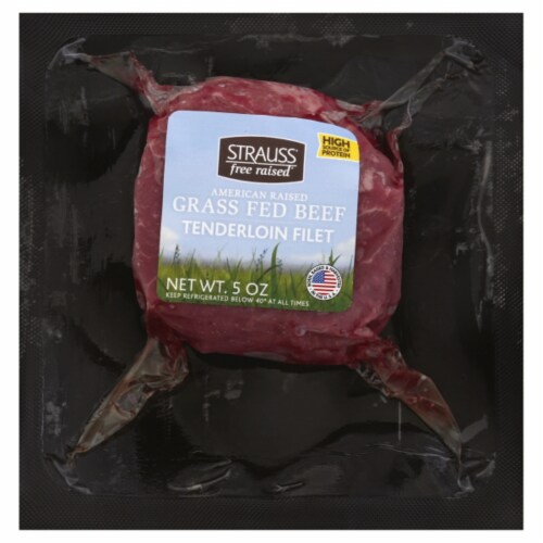 Strauss Farms Grass Fed Beef Tenderloin Steak Perspective: front