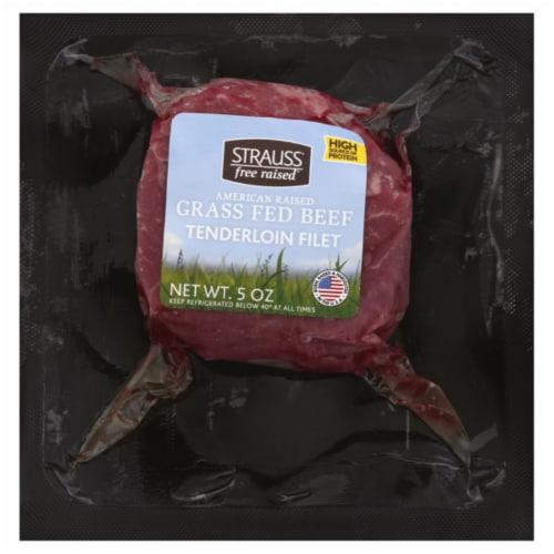 Strauss Farms Grass Fed Beef Tenderloin Steak Perspective: front