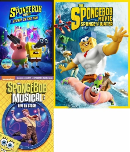 Spongebob On The Run Musical Live Sponge Out Of Water Kids 3 Pack Dvd 1 Ct King Soopers