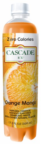 Cascade Ice Sparkling Orange Mango Water Perspective: front