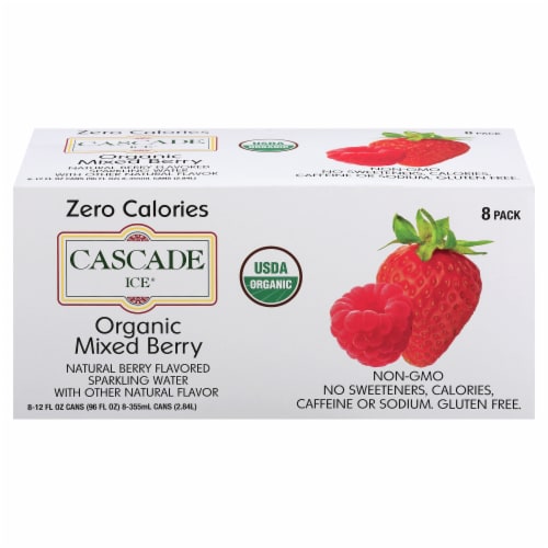 Cascade Ice Organic Mixed Berry Sparkling Water Perspective: front