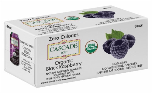 Cascade Ice® Black Raspberry Flavored Sparkling Water Cans Perspective: front
