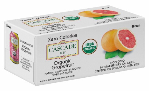Cascade Ice Organic Grapefruit Flavored Sparkling Water Perspective: front