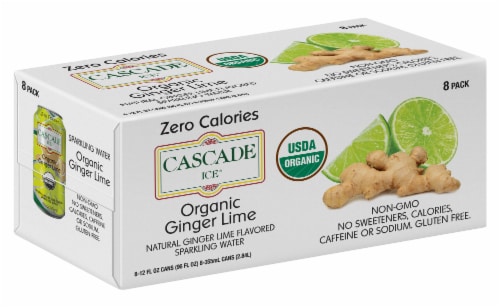 Cascade Ice® Ginger Lime Flavored Sparkling Water Cans Perspective: front