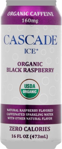 Cascade Ice® Caffeinated Black Raspberry Flavored Sparkling Water Can Perspective: front