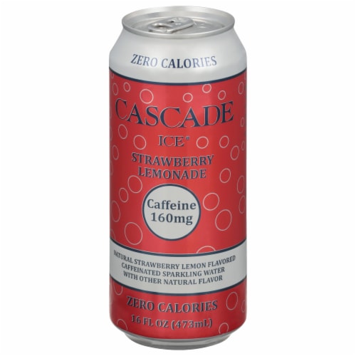 Cascade Ice® Caffeinated Strawberry Lemonade Flavored Sparkling Water Can Perspective: front