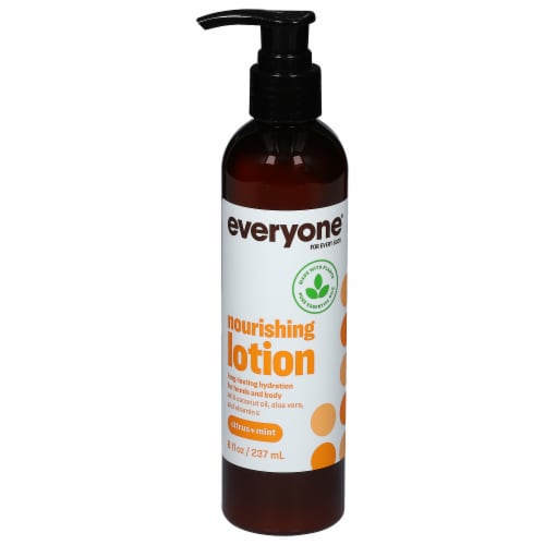 Everyone® Lotion Citrus + Mint Long-Lasting Hydration with Coconut Oil Aloe Vera and Vitamin E Perspective: front