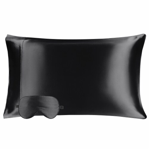PiccaoCasa Envelope Closure Pillowcase Mulberry Silk with a Silk Eye Cover Perspective: front