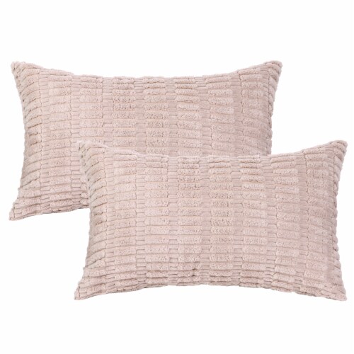 uxcell Pack of 2 Corduroy Decorative Throw Pillow Covers Boho Cushion Cases Perspective: front