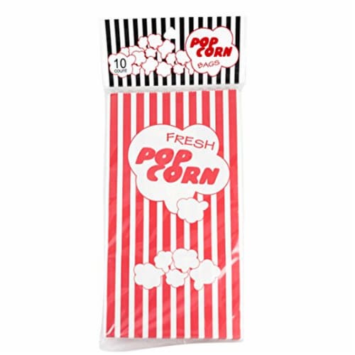 ATA Retail Retro-Style Red and White Paper Popcorn Bags Perspective: front