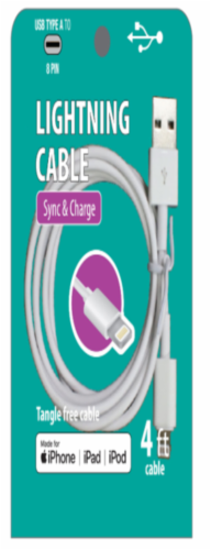 Lightning Cable - White Perspective: front
