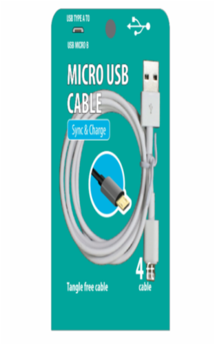 Micro USB Cable - White Perspective: front
