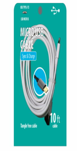Micro USB Cable - White Perspective: front