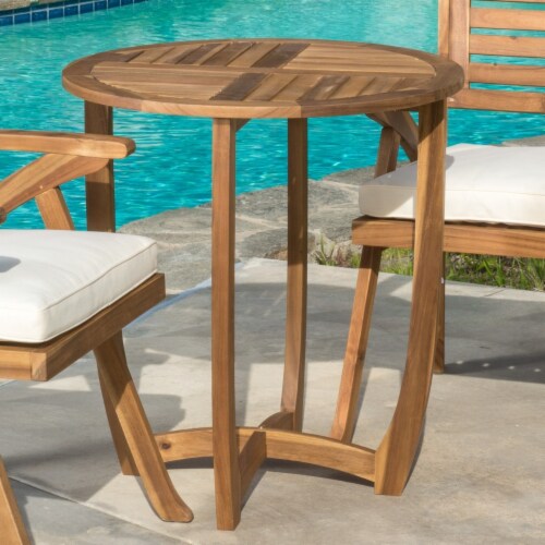 Navarro Outdoor Round Wood Side Table, 1 unit - Harris Teeter
