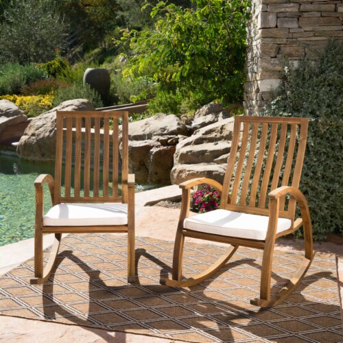 Acacia wood rocking chair set clearance