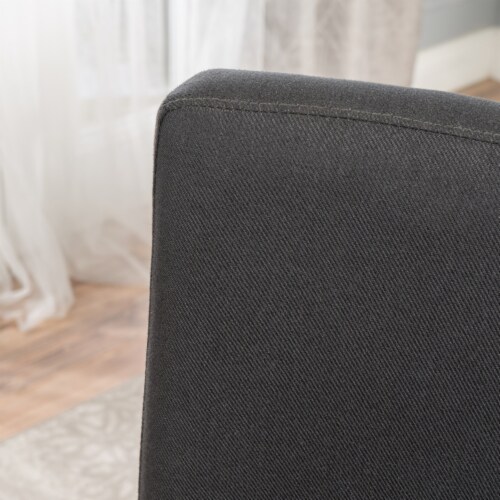 Prim Backed Fabric Barstools (Set of 2) Dark Charcoal Perspective: front