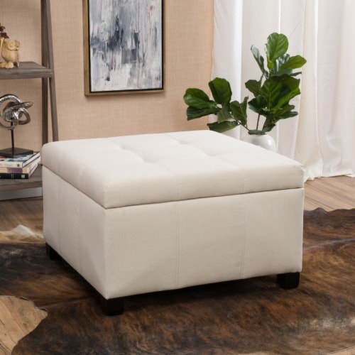 Cream on sale square ottoman