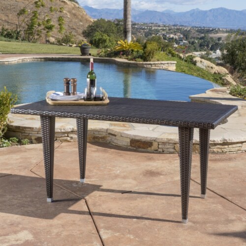 SERWALL Patio Coffee Table, 1-Piece Rectangle Outdoor