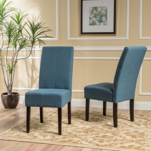 Lissa Contemporary T-Stitch Upholstered Dining Chairs (Set of 2) Blue  Fabric, Set of 2 - Kroger