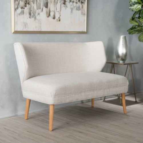 Dumont Mid Century Modern Fabric Loveseat Sofa Settee Beige, 1 unit