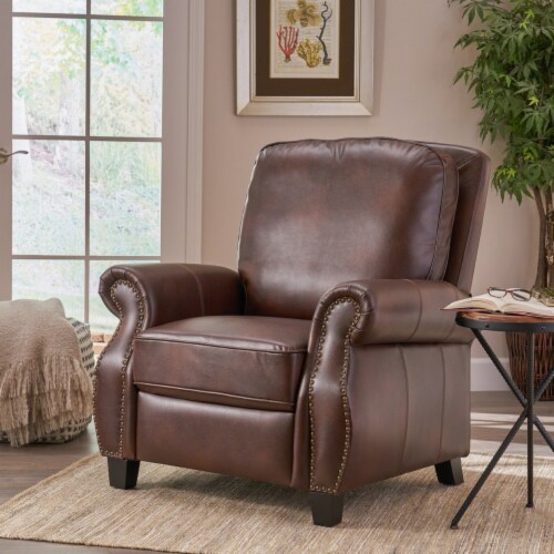Jasmine PU Leather Recliner Club Chair brown, 1 unit Fred Meyer