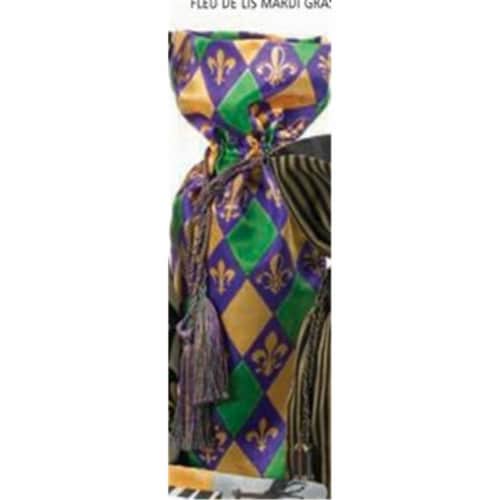Joann Marie Designs Printed Wine Bag - Fleur De Lis - Mardi Gras - Pack of 12 Perspective: front