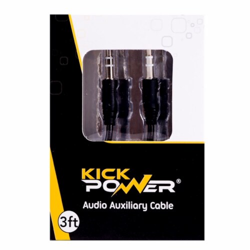 KickPOWER Audio Aux Cable - White Perspective: front