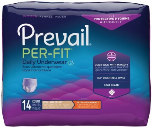 4 Pack - Prevail Per-Fit Protective Underwear for Women, Extra Absorbency, XL Large, 14 count, 1