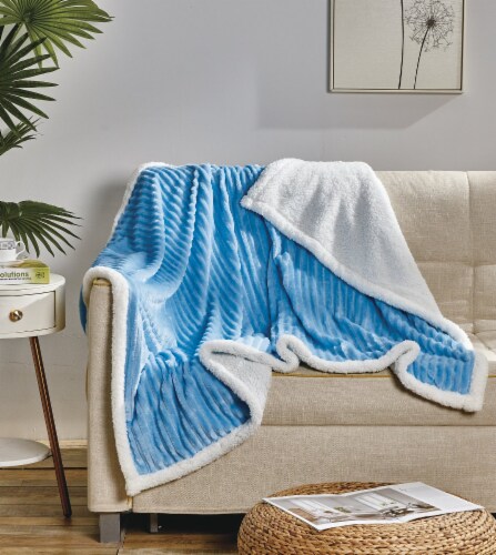 Elegant Comfort Corduroy Sherpa Reversible Throw Blanket Super Plush 50 x 60 Inch 50 x 60 Inch Kroger