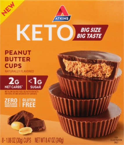 Atkins Endulge Keto Low Sugar Peanut Butter Cups Perspective: front