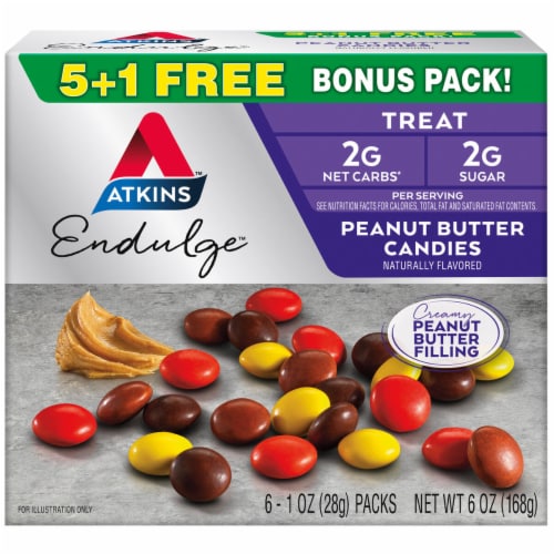 Atkins™ Endulge™ Pieces Peanut Butter Candies 6 Pack / 1 oz Perspective: front