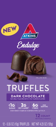 Atkins Endulge Dark Chocolate Truffles Candy Bits Perspective: front
