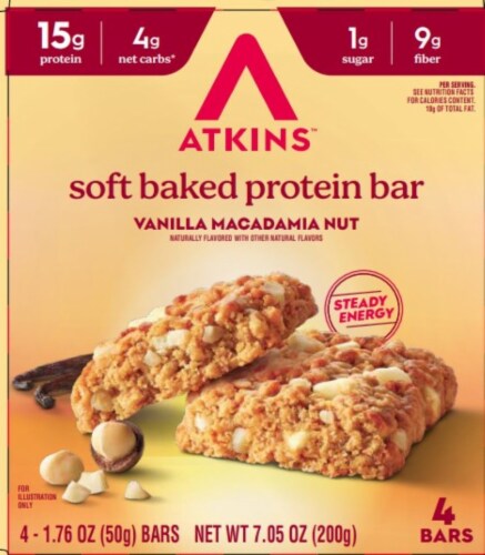 Atkins™ Strong High Protein Meal Bar Vanilla Macadamia Nut Perspective: front