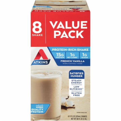 Atkins® French Vanilla Protein Shake Value Pack Perspective: front