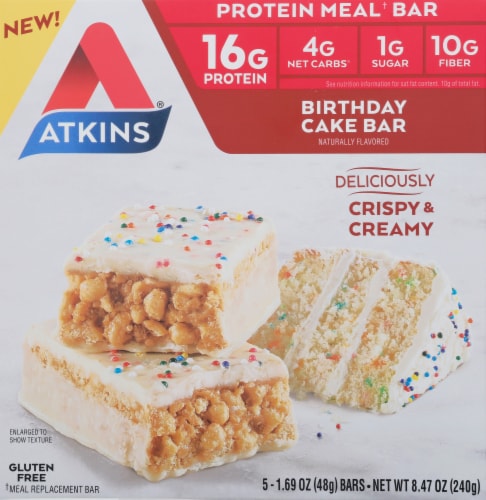 Atkins® Birthday Cake Protein Meal Bars Perspective: front