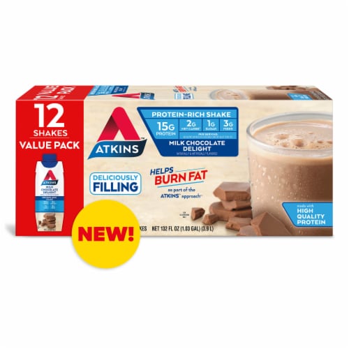 Atkins® Advantage Milk Chocolate Delight Nutrition Shake Perspective: front