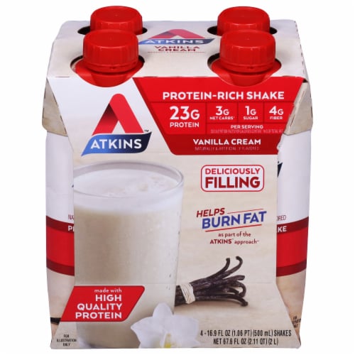 Atkins® Vanilla Cream Protein-Rich Shakes Perspective: front