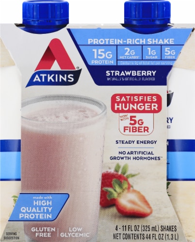 Atkins Strawberry Protein Shake Perspective: front