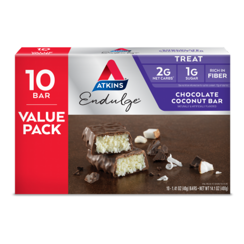 Atkins Endulge Chocolate Coconut Treat Bars Perspective: front