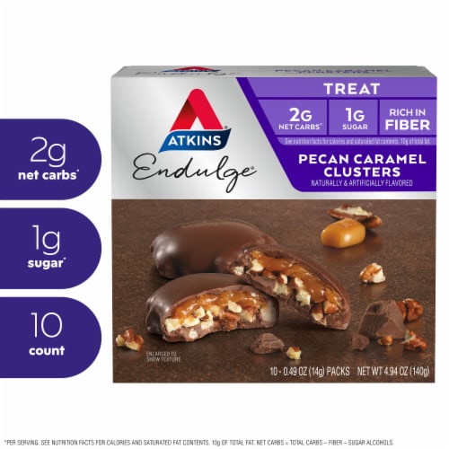 Atkins® Endulge Pecan Caramel Clusters Perspective: front