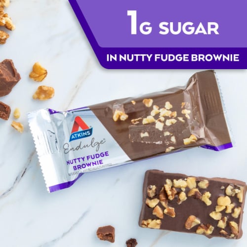 Atkins Endulge Nutty Fudge Brownie Bars Perspective: front