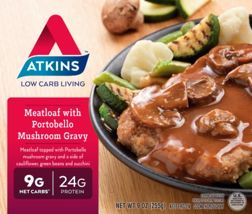 Atkins™ Meatloaf With Portobello Mushroom Gravy Frozen Meal Perspective: front