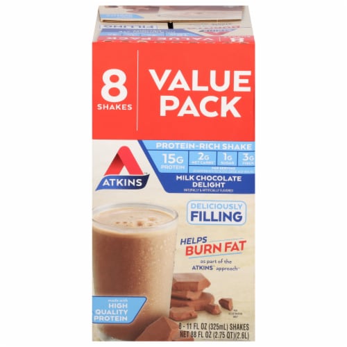 Atkins® Milk Chocolate Delight Protein-Rich Shake Value Pack Perspective: front