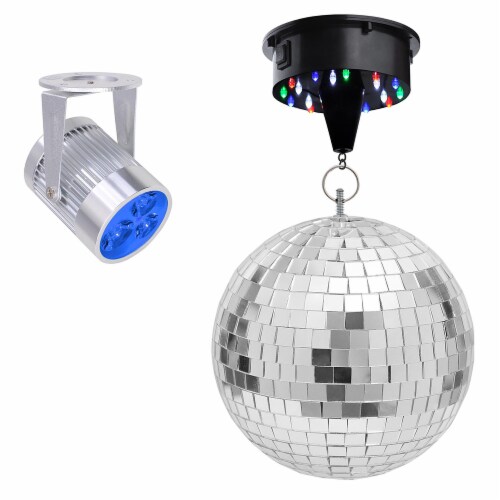 12 Mirror Disco Ball Spotlight Kit w Rotating Motor LED Pinspot Spot Light Home Party 12 Inch 1 Set Harris Teeter
