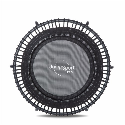 JumpSport 350 PRO Indoor Lightweight 39 Round Fitness Trampoline with 4 Videos Perspective: front