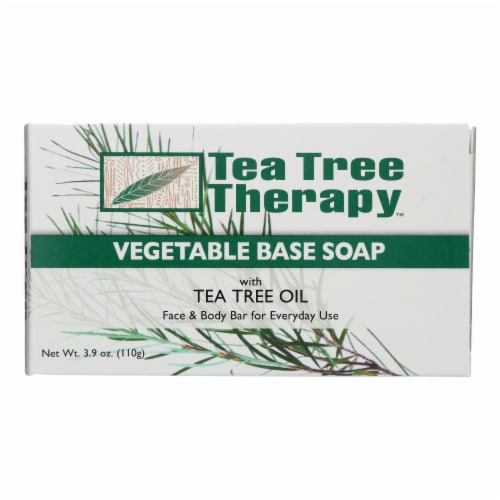 Tea Tree Therapy Vegetable Base Soap Bar Perspective: front
