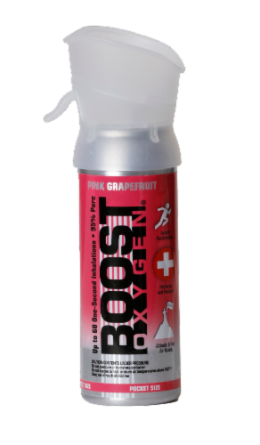 Boost Oxygen® Pink Grapefruit Pocket-Size Pure Oxygen Perspective: front