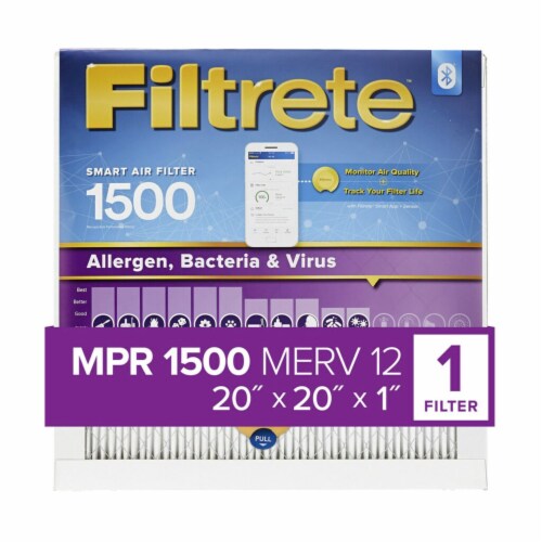 Filtrete™ Smart Allergen Bacteria & Virus Furnace AC Air Filter MPR 1500 Perspective: front