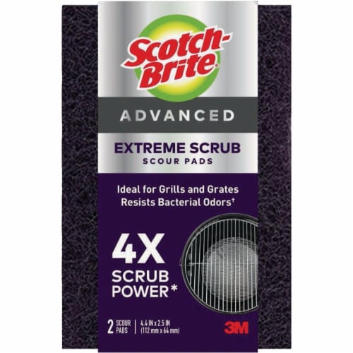 Scotch-Brite® Advanced Extreme Scrub Gray Scour Pads Perspective: front